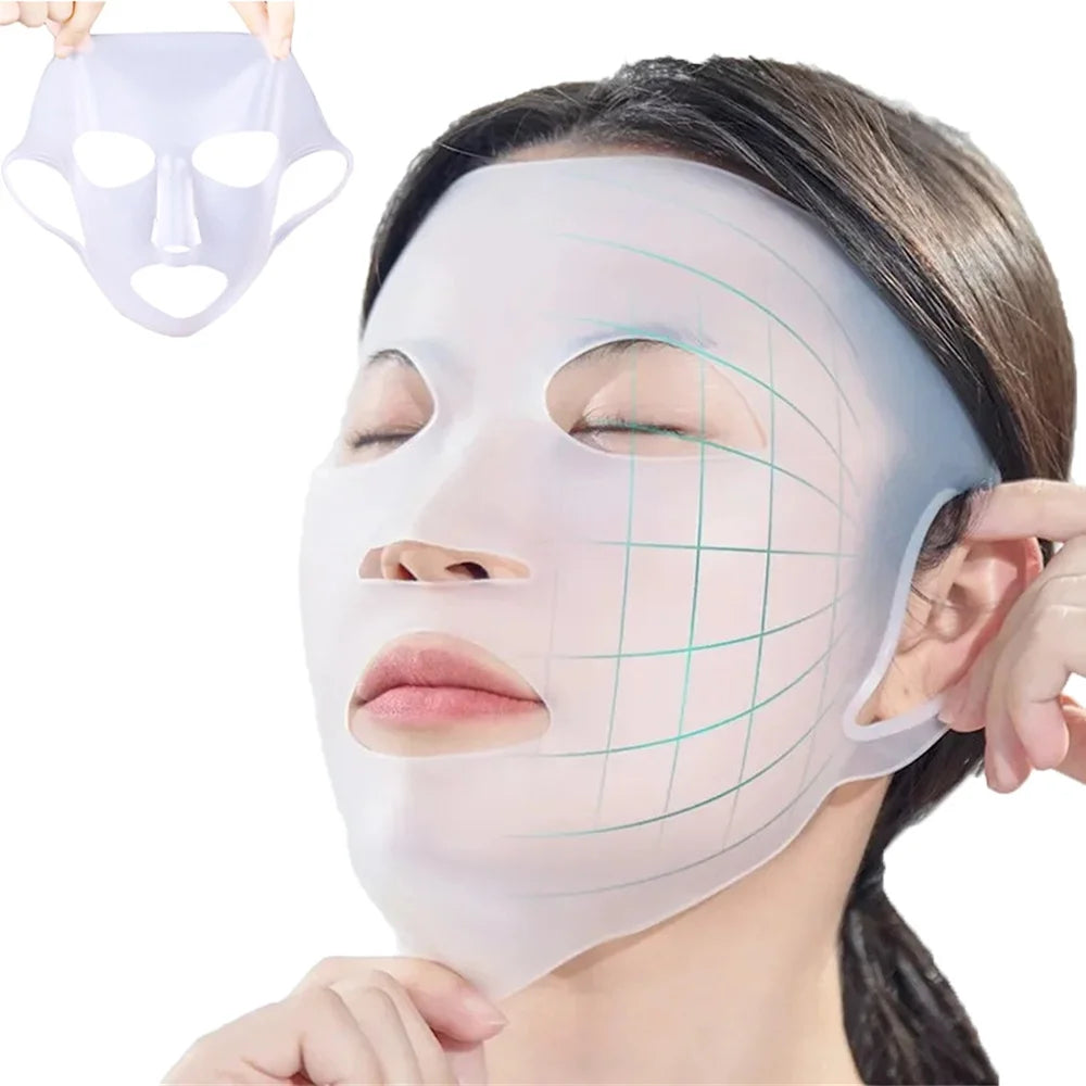 Máscara Facial 3D de Silicone - Cuidados com a Pele e Anti-Rugas